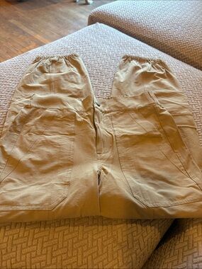 CAbi Cropped Utility Pants in Tan